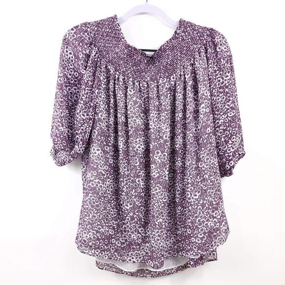 LOFT Floral Off-Shoulder Blouse Medium - Picture 1 of 10